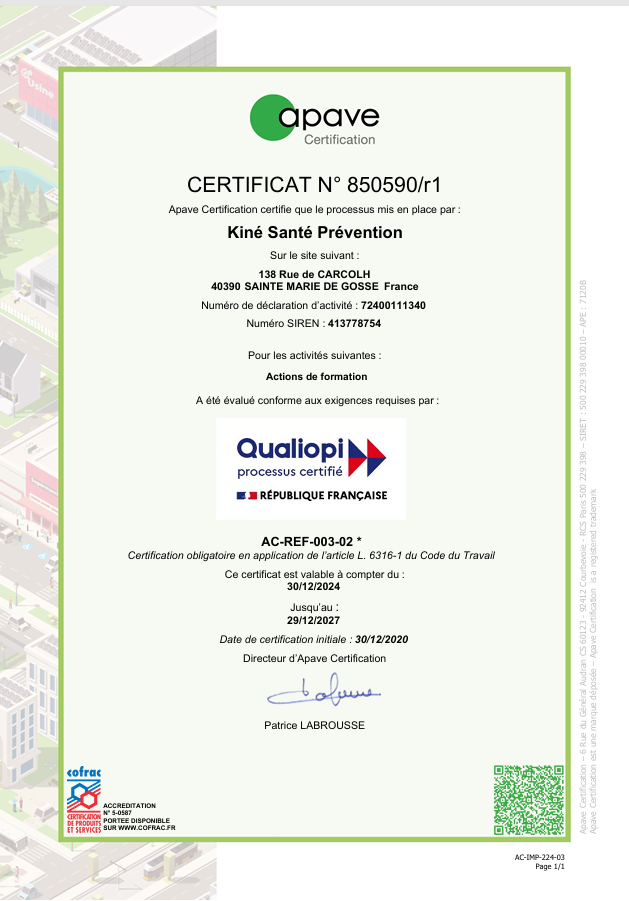 certificat cofrac